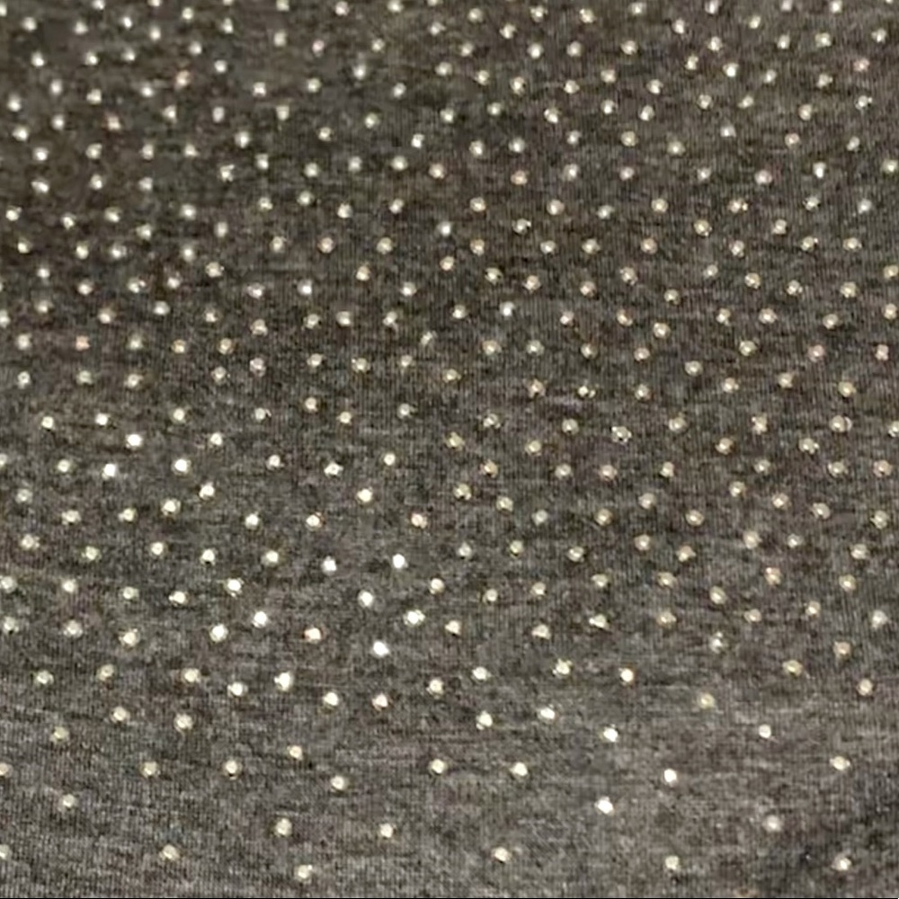 GRAY Rhinestone BLING! embellished Long Sleeve Top - Picture 13 of 14